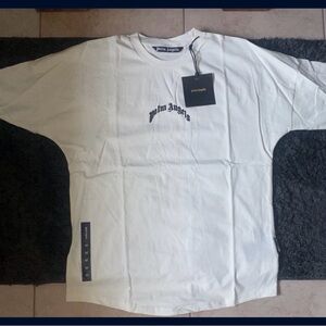 Palm Angels Cream Short Sleeve Tee